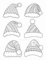 Coloring Santa Hat Free Printable Christmas Pages Crafty sketch template