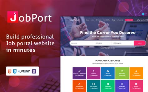 Jobport - Job Portal Website Template - TemplateMonster