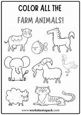 Color Farm Animals Printables sketch template