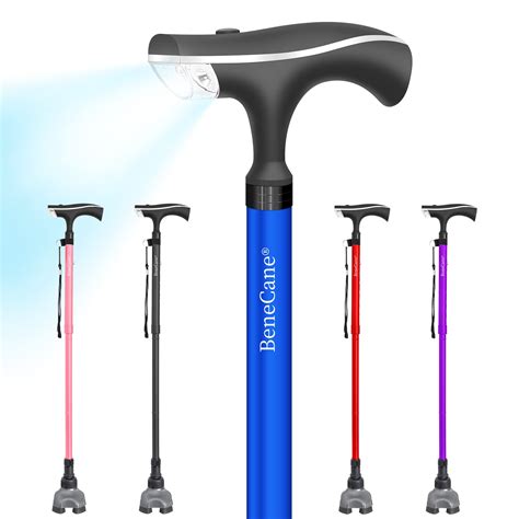 Buy BeneCane Walking Cane for Women Folding Cane for Men with Led Light Quad Cane with Stable ...