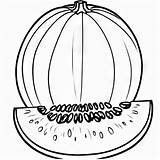 Cantaloupe outline Black And White Cute coloring Book  Premium AI sketch template