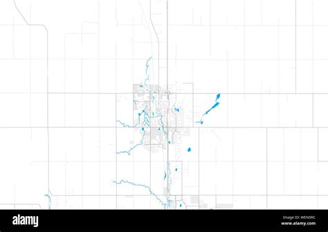 Rich detailed vector area map of Airdrie, Alberta, Canada. Map template ...