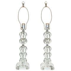 pair of Art Deco Crystal Boudoir Lamps at 1stDibs