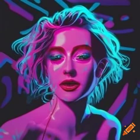 Neon graphic art for an 80s music spotify playlist