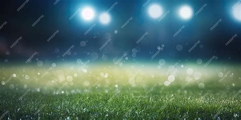 Premium AI Image | soccer field with lights at night