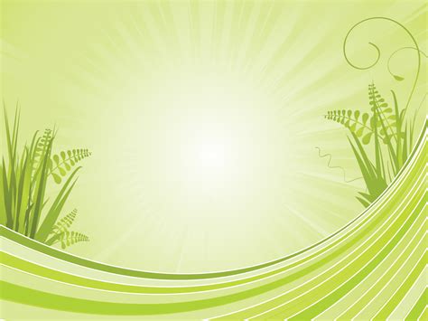 Green Lines and Plants Powerpoint Templates - Green, Nature Backgrounds