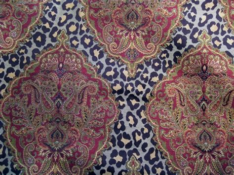 upholstery fabric 1 YARD leopard print with paisley