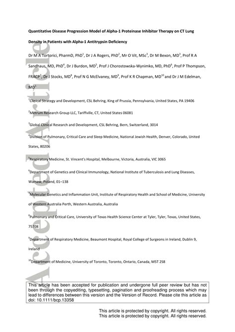 (PDF) Quantitative Disease Progression Model of Alpha-1 Proteinase Inhibitor Therapy on CT Lung ...