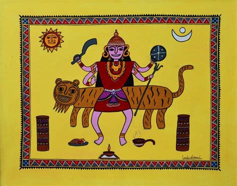 Dantesari Maai - Bastar Folk Art (4ft x 4ft) - International Indian ...