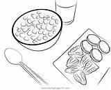 Breakfast Coloring Page For Kids  Free Printable sketch template