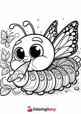 Hungry Caterpillar Butterfly Coloring Page Free PDF Printable sketch template