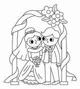 Bride And Groom Coloring Page sketch template
