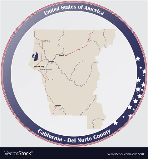 Map del norte county in california Royalty Free Vector Image