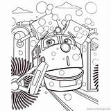 Chuggington Coloring Pages Brewster The Hybrid Diesel  XColoringscom sketch template