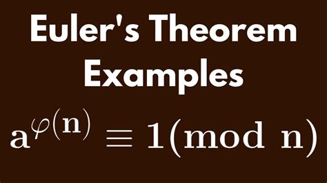 Number Theory | Euler's Theorem Example 1 - YouTube