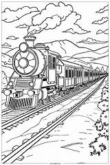 Vías De Tren Para Colorear sketch template