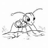 Premium Vector  Ant coloring Page drawing For kids sketch template