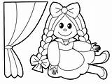 Toy Doll Coloring Page Pages sketch template