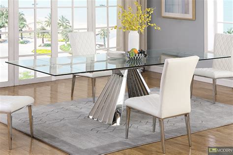 Modern Contempo - Hypnotic Rectangular Extendable Glass Dining Table