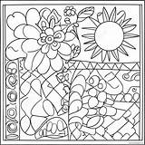 Colorful Kindergarten Quilt Coloring Page 54843 43388 sketch template