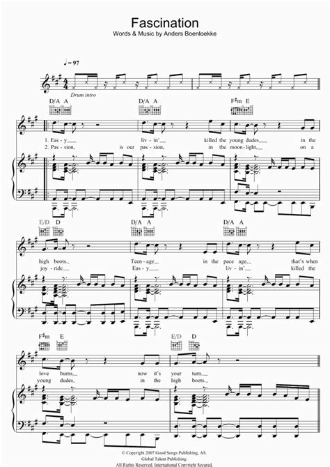 Fascination Piano Sheet Music | OnlinePianist