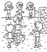 Kinder spielen Fußball Malvorlagen  sketch template