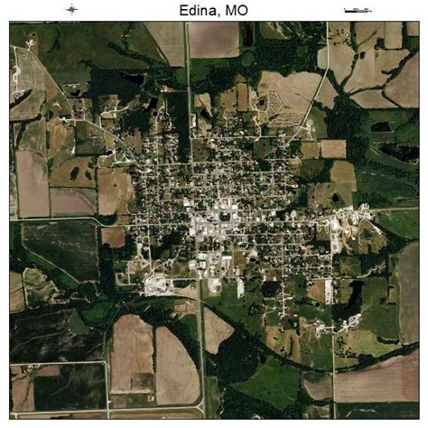 Aerial Photography Map of Edina, MO Missouri