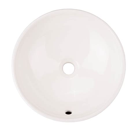 Shop AquaSource White Vessel Round Bathroom Sink with Overflow at Lowes.com