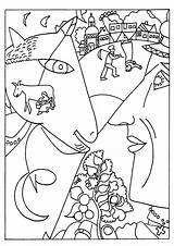 Marc Chagall  I And The Village 1911 Masterpiece Coloring Pages sketch template