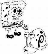 Spongebob Gary The Snail Colouring Pages  Coloring Home sketch template