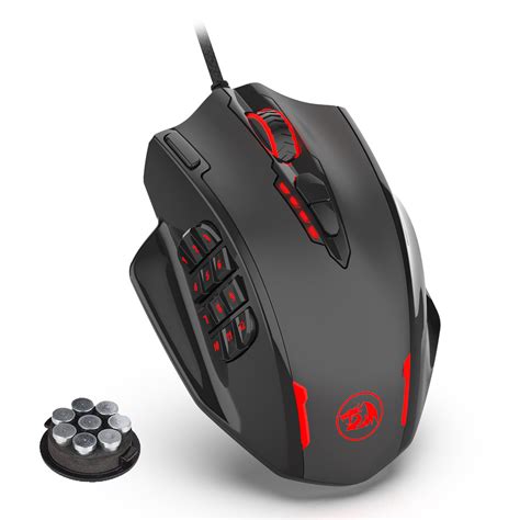 Redragon M908 Gaming Mouse 12400 DPI High Precision Laser MMO RGB LED ...