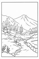 River Landscape Coloring Pages Sketch Page sketch template