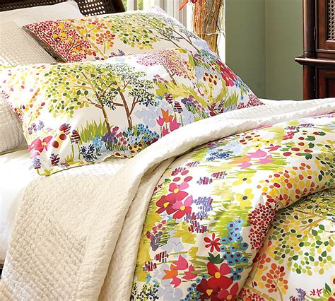 Pottery Barn | Woodland Organic Duvet Cover + Shams - Sweet Greens