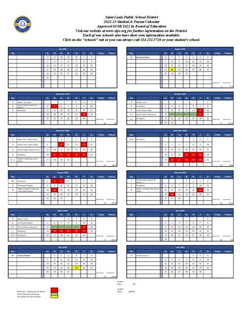 Saint Louis Public Schools Calendar 2022-2023