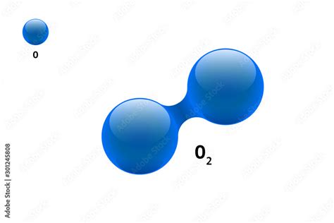 Chemistry model molecule diatomic oxygen O2 scientific element formula ...