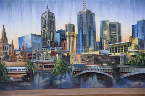 Cityscape Exterior Wall Mural - Graffiti Artist Melbourne