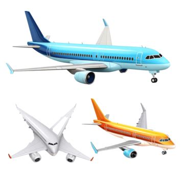 A Set Of Illustrations Airplane 3d, 3d, Aerial, Air PNG Transparent Image and Clipart for Free ...