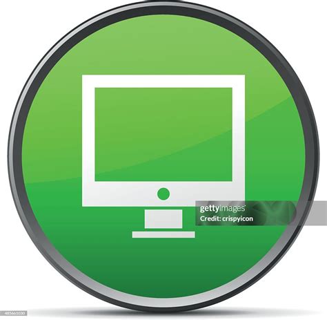 Computer Icon On A Round Button High-Res Vector Graphic - Getty Images