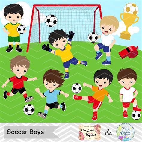 Digital Boys fútbol Clipart niño fútbol Digital Clip Art | Etsy Soccer Boys, Sport Soccer, Kids ...