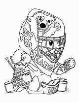 Goalie Hockey Player Coloring Page Sketch sketch template