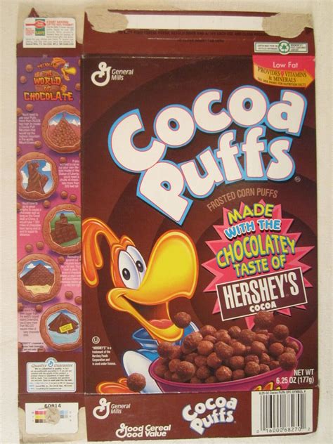 MT General Mills Cereal Box COCOA PUFFS 1996 6.25oz HERSHEY'S COCOA [G7D7m] | eBay