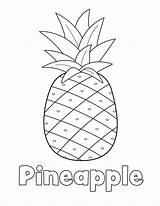 Colorful Pineapple Coloring Page sketch template