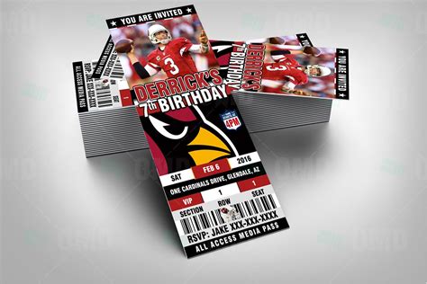 Arizona Cardinals Sports Party Invitations | Football theme birthday, Sports party invitations ...