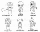 Preschool Community Helper Coloring Pages sketch template