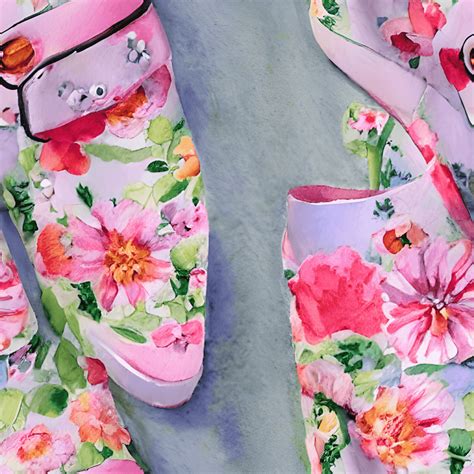 Watercolor Spring Flower Garden Boots · Creative Fabrica