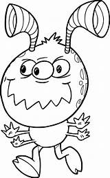 Mean Running Monster Cute Alien Coloring Page  Wecoloringpagecom sketch template