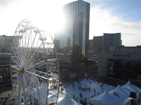 Big wheel & ice skating rink @ view from Birmingham Library | Birmingham library, Ice skating ...