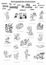 Action Verbs Coloring Page Preschool Pages sketch template