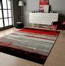 Large Gray Modern Rugs For Living Room 8x10 Abstract Area Rug Red Black Gray 5x7 | eBay