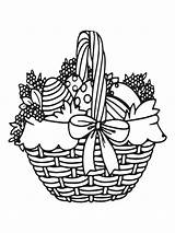 Easter Eggs In Beautiful Basket sketch template